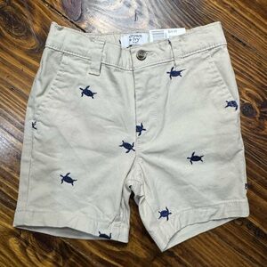 NWT Crown & Ivy Toddler Boys Embroidered Sea Turtle Shorts Size 4T